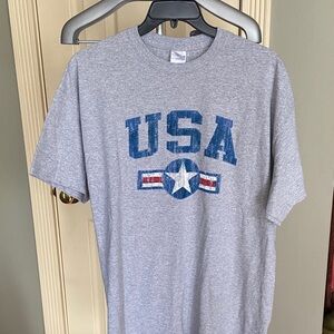 Gray USA Graphic Men's Cotton T-Shirt  Size XL